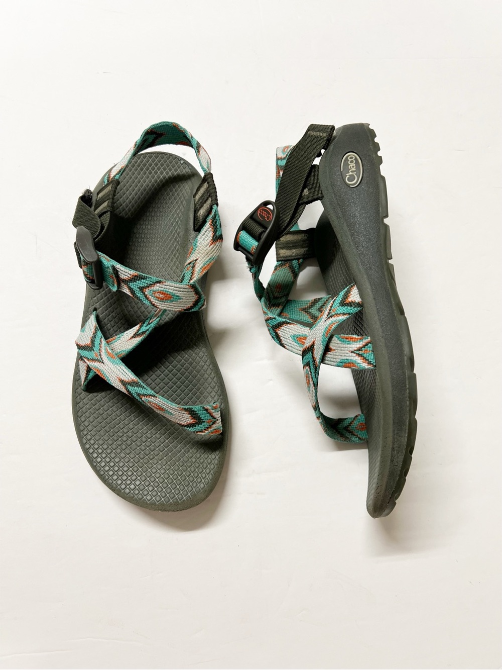 Chaco Women's Sandals Green Teal Multicolor Straps